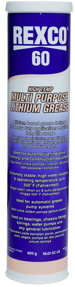 REXCO 60 HIGH TEMP MULTI PURPOSE LITHIUM GREASE CARTRIDGE